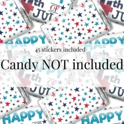 AmandaCreation 4th of July Party Mini Candy Bar Wrappers 45 Pieces