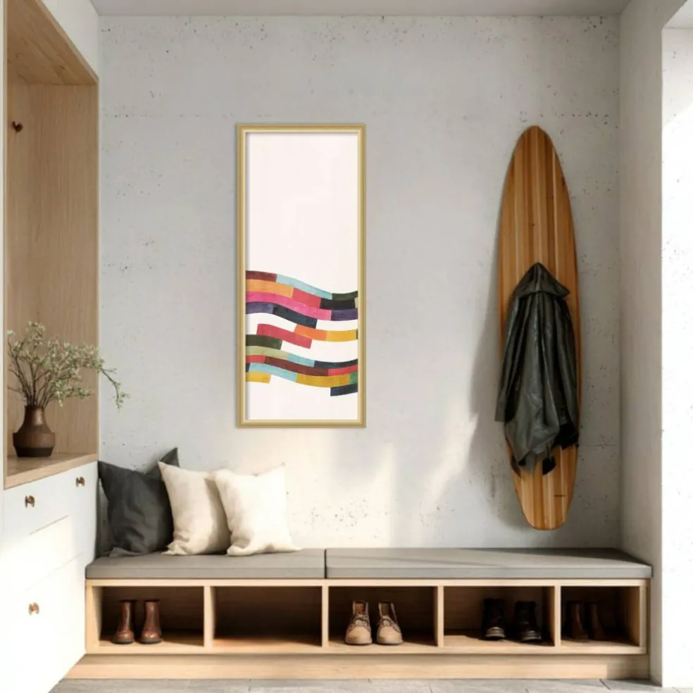Amanti Art Framed Fabric Pinboard Retro Color Chart Printed Bulletin Board for Use as a Vision Board or Wall Organization