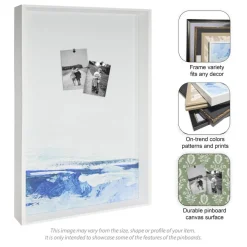 Amanti Art Framed Fabric Pinboard Retro Color Chart Printed Bulletin Board for Use as a Vision Board or Wall Organization