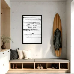 Amanti Art Framed Fabric Pinboard Passing Notes Printed Bulletin Board for Use as a Vision Board or Wall Organization
