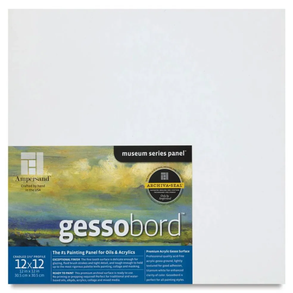 Ampersand Gessobord - 12" x 12", 1-1/2" Cradled