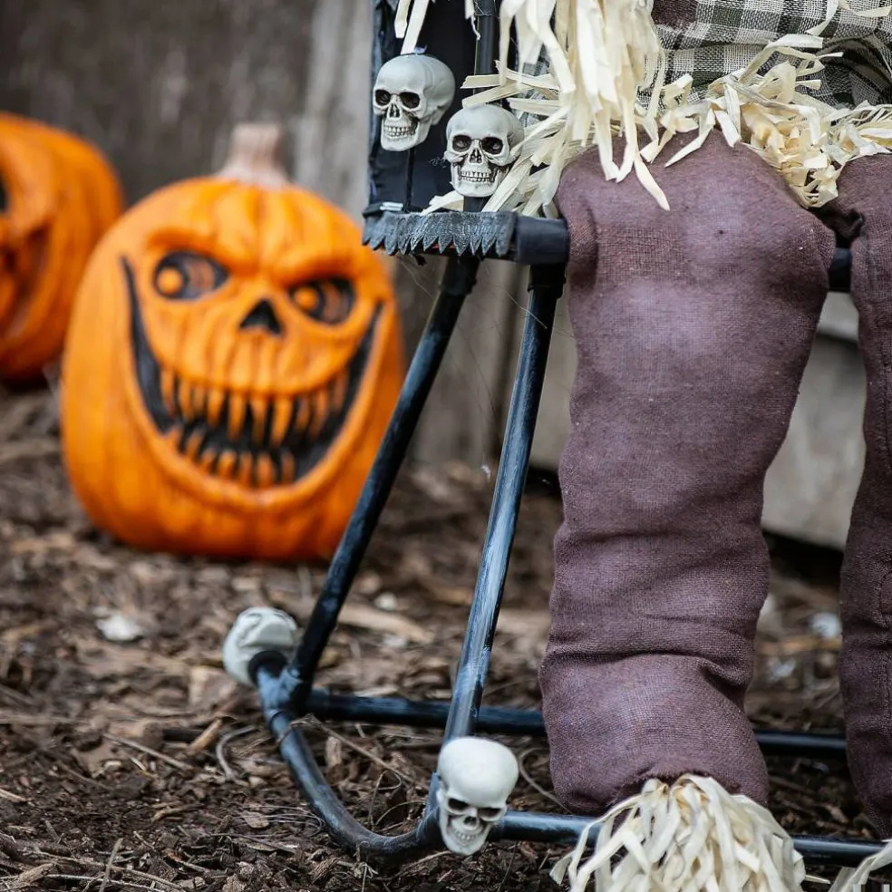 Animated Scarecrow Rocking Chair 29" Halloween Motion Decoration