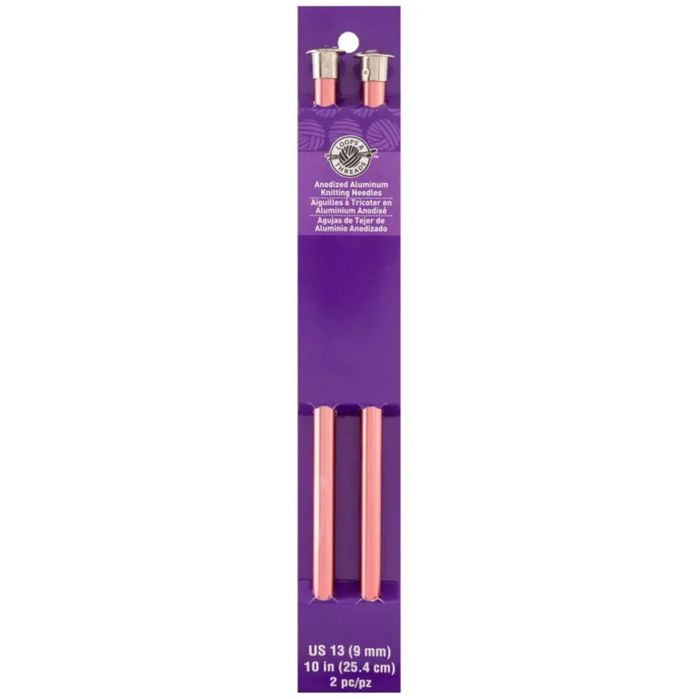 10" Anodized Aluminum Knitting Needles by Loops & Threads®