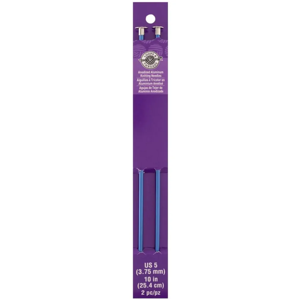 10" Anodized Aluminum Knitting Needles by Loops & Threads®