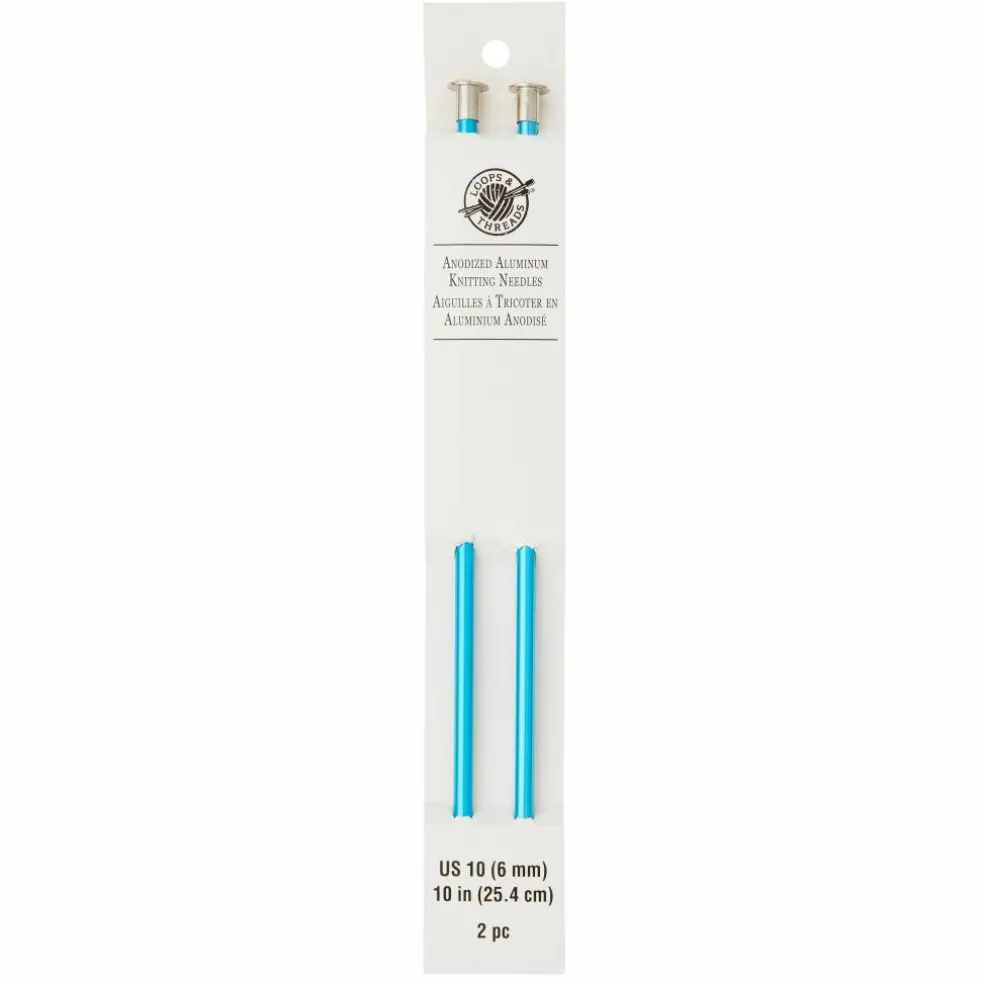 10" Anodized Aluminum Knitting Needles by Loops & Threads®