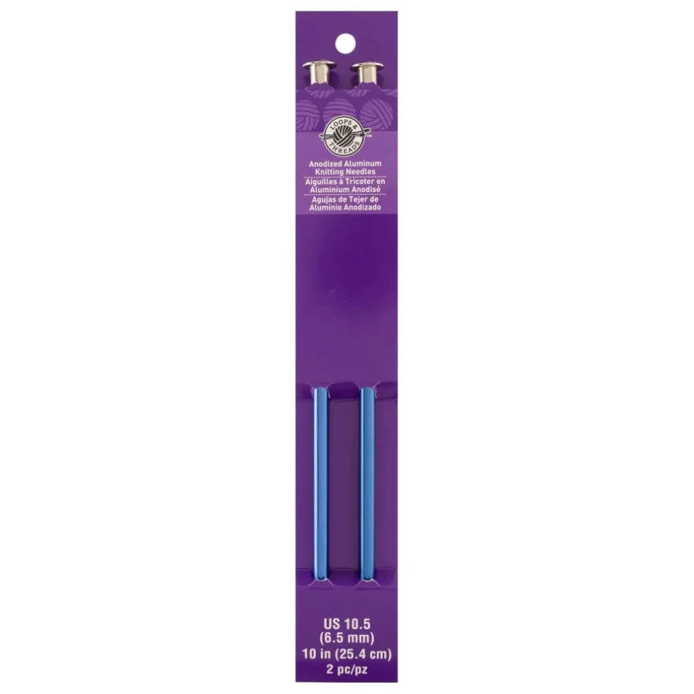 10" Anodized Aluminum Knitting Needles by Loops & Threads®