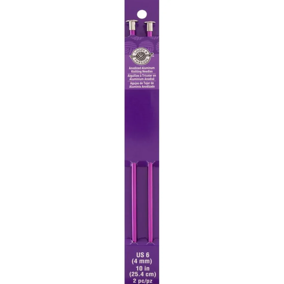 10" Anodized Aluminum Knitting Needles by Loops & Threads®