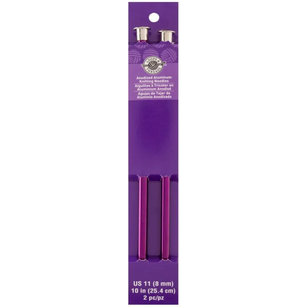 10" Anodized Aluminum Knitting Needles by Loops & Threads®