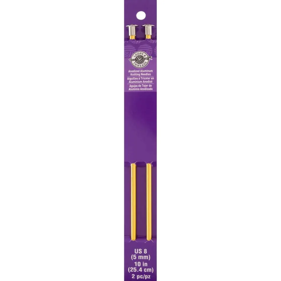 10" Anodized Aluminum Knitting Needles by Loops & Threads®