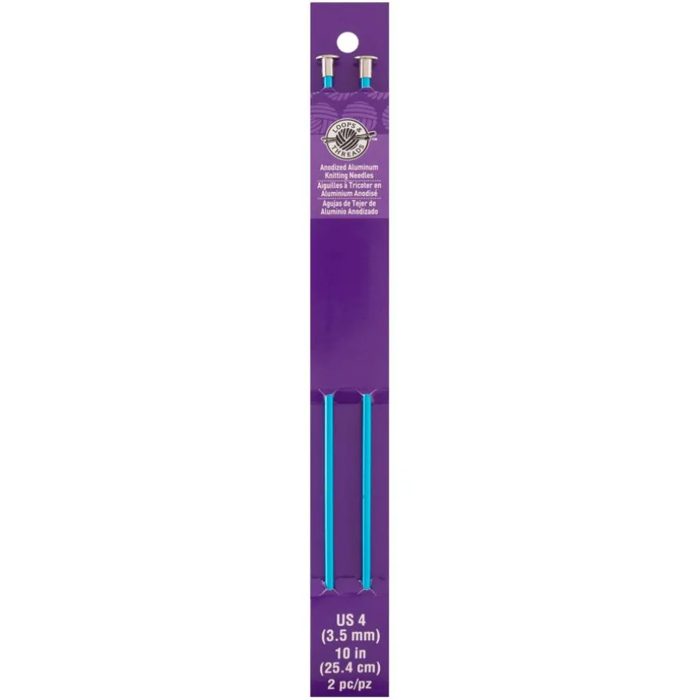 10" Anodized Aluminum Knitting Needles by Loops & Threads®