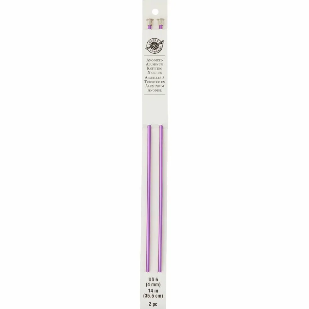 14" Anodized Aluminum Knitting Needles by Loops & Threads®
