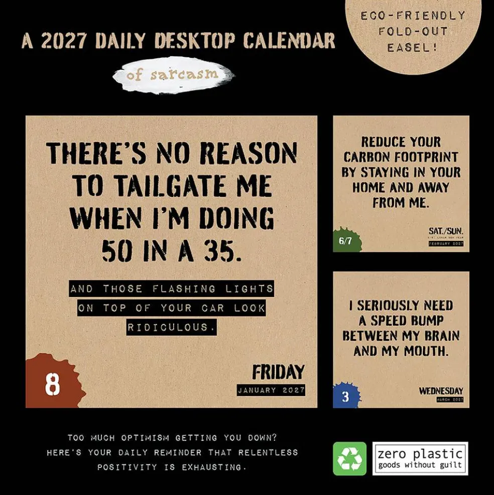 2027 Anti Affirmations/Daily Sarcasm Daily Desktop Calendar