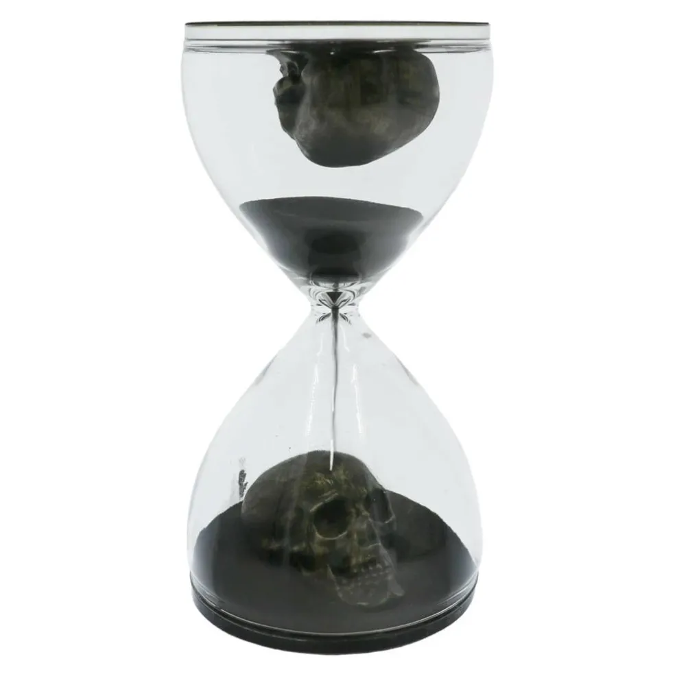 6.5" Antique Gold Skull Hourglass Tabletop Décor by Ashland®