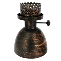 12.75" Antique Gold Slim Iron & Glass Tealight Holder by Ashland®