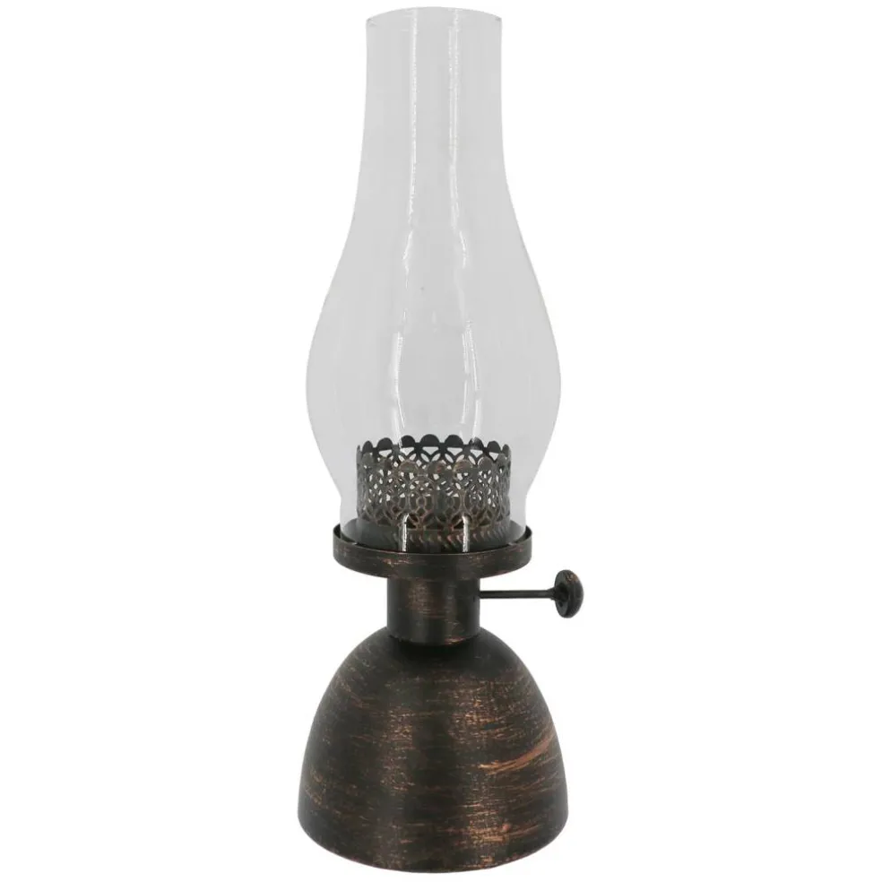 12.75" Antique Gold Slim Iron & Glass Tealight Holder by Ashland®