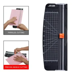 A4 Portable Paper Cutter: 12 inch Paper Trimmer Scrapbooking Tool for Photo Gift Cards Kraft Paper Label and Coupon with Automatic Security Safeguard Paper Trimmers