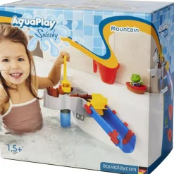 AquaPlay: Sploshy Mountain - Bathtime & Water Play Set, Toy Boat & Frog Figurine, Interactive Waterfall Wheel & Slide System, Toddlers & Kids 18mo+