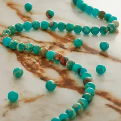 Aqua Serpentinite Jasper Round Beads by Bead Landing™