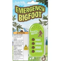 Archie McPhee: Emergency Bigfoot - Electronic Sound Maker, 3.5" Handheld Device, 4 Sasquatch Noises: Howl-Snort-Roar-Groan, Camping Pranks Novelty Toy