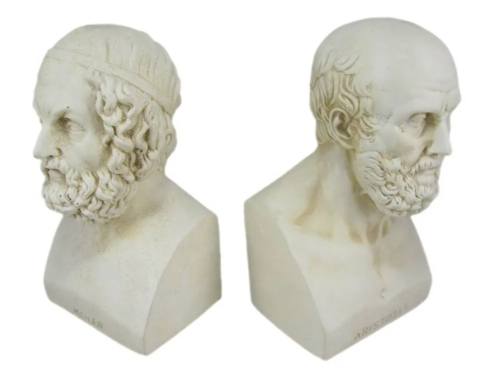 Aristotle And Homer Bust Bookends Greek Philosophy