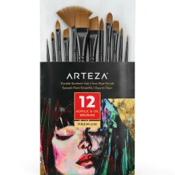 Arteza® Acrylic & Oil 12 Piece Brush Set