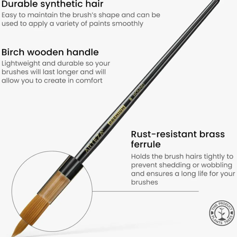 Arteza® Acrylic & Oil 12 Piece Brush Set
