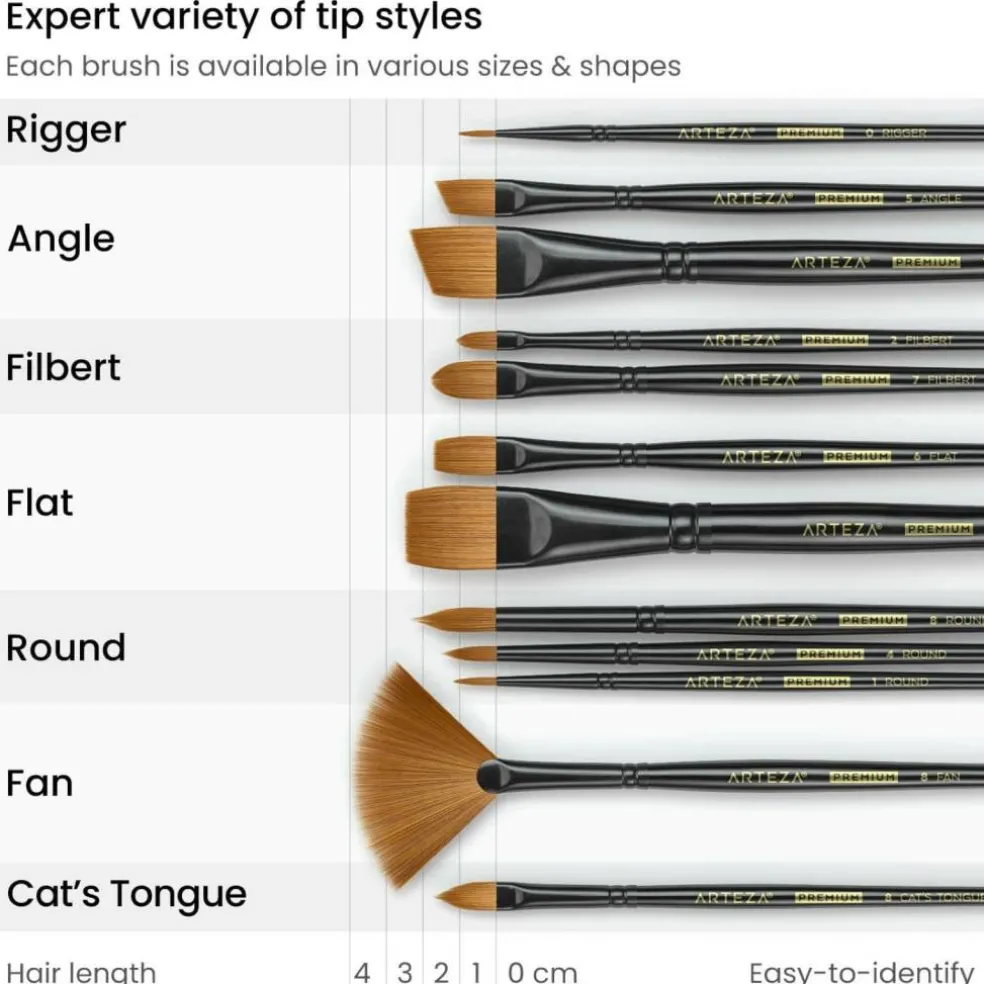 Arteza® Acrylic & Oil 12 Piece Brush Set