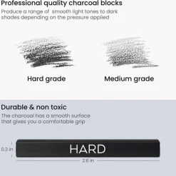 Arteza® Medium & Hard Grade Compressed Charcoal Set