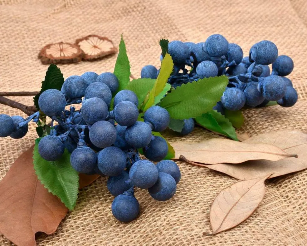 Artificial Blueberries 4 Pieces - (Blue)
