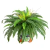 21" Artificial Boston Fern in Handmade Mexican Talavera Ceramic Planter