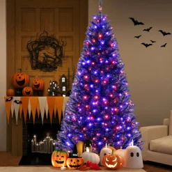 Artificial Christmas Tree with 6 Lighting Modes and Spooky Sounds for Halloween Decoration