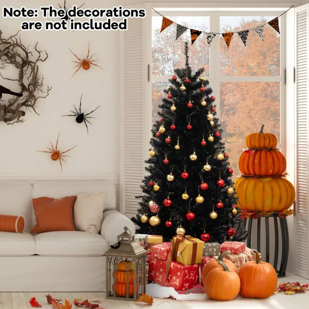 Artificial Christmas Tree with 6 Lighting Modes and Spooky Sounds for Halloween Decoration