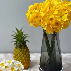 Artificial Daffodil Silk Flowers Bouquet 12 Pcs Yellow Faux Spring Floral Arrangement, 16 Inch Realistic Fake Daffodils for Home, Office, Wedding, Easter, Mother’s Day Decor