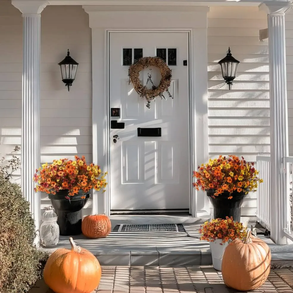Artificial Fake Fall Plants Flowers for Outdoor Outside Decoration