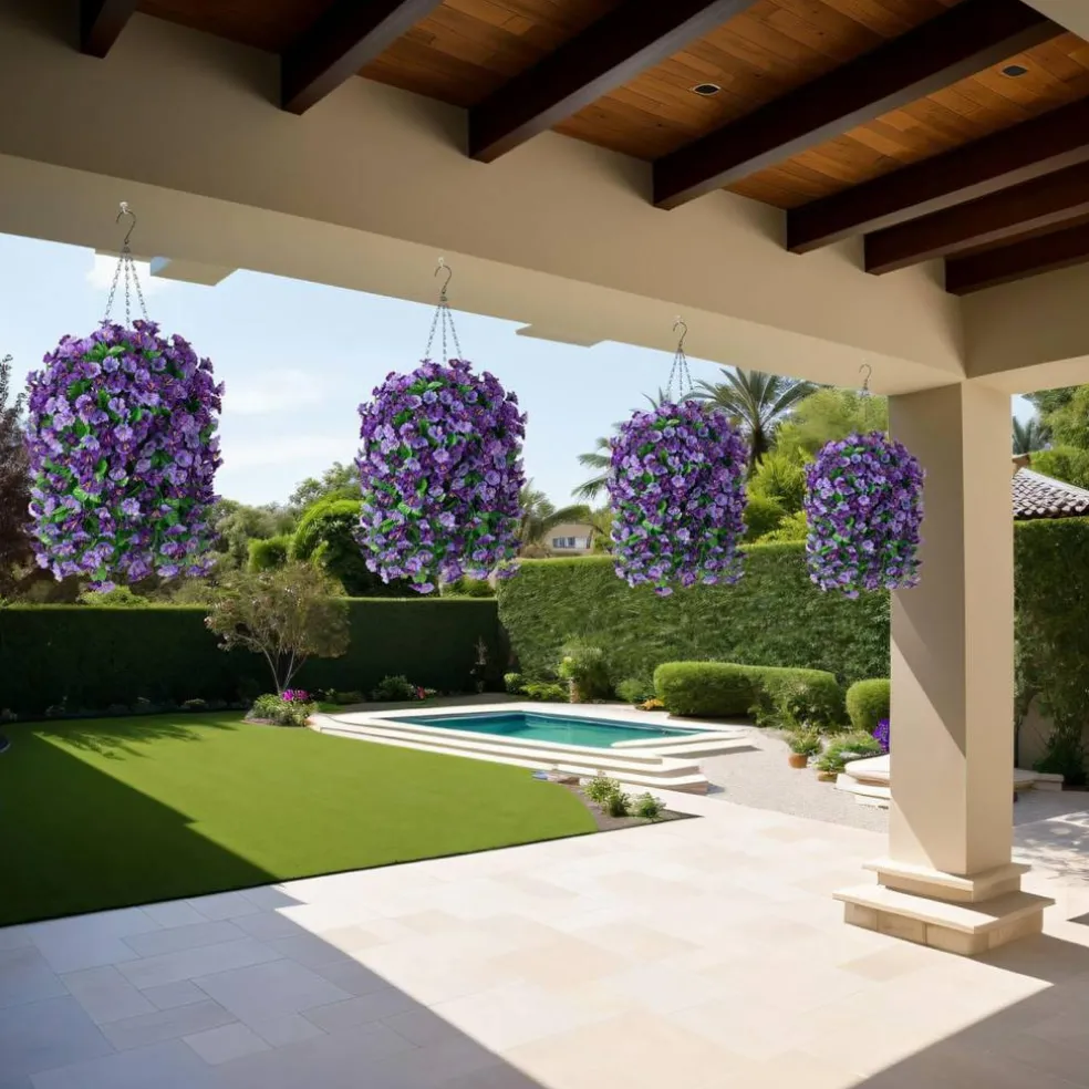 Artificial Fake Hanging Flowers Plants for Outdoor Spring Summer Decoration