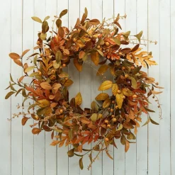 Artificial Fall Wreath for Front Door Autumn Wreath for Home Decor