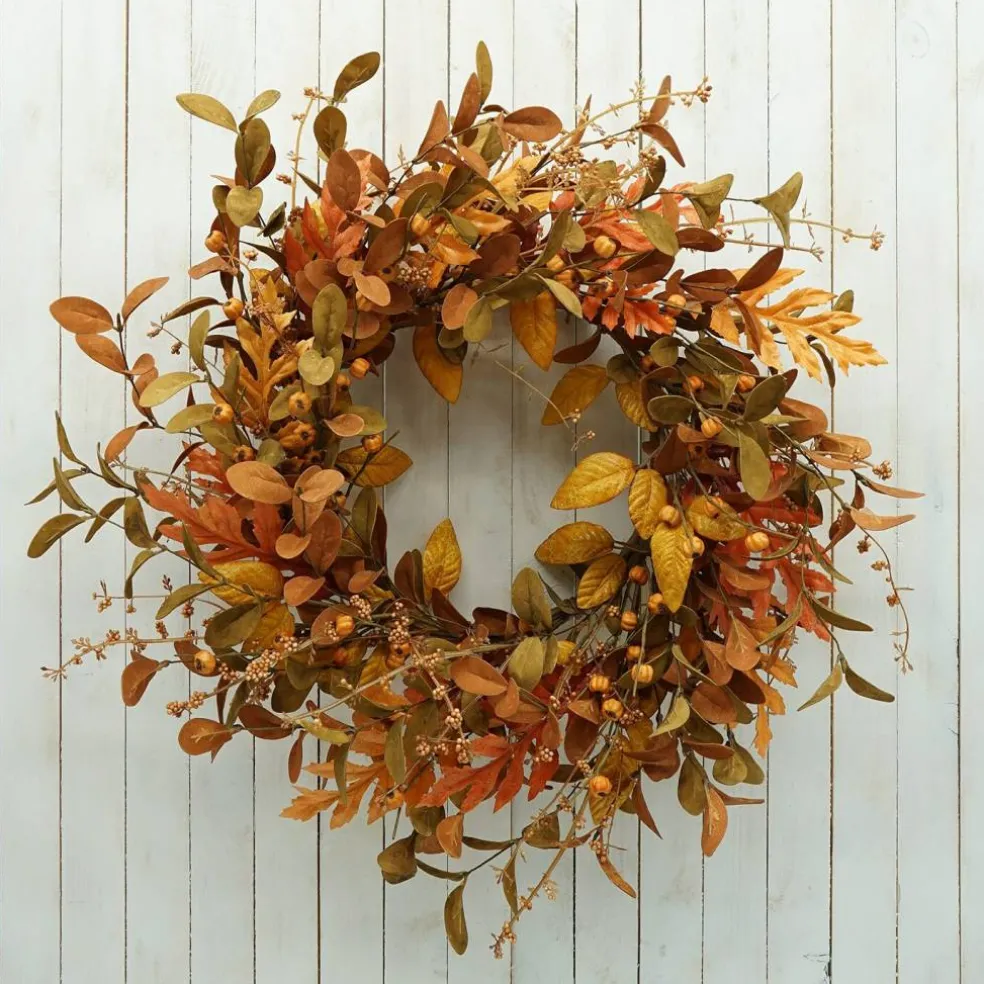 Artificial Fall Wreath for Front Door Autumn Wreath for Home Decor