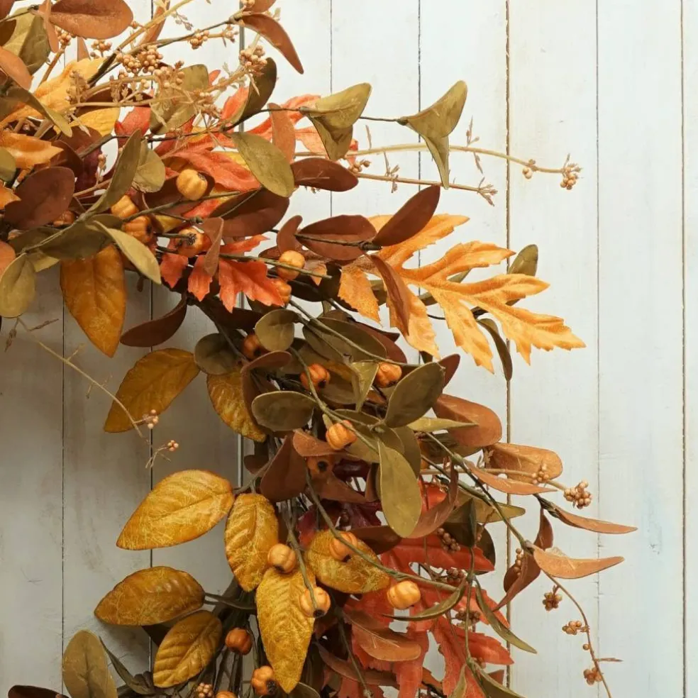 Artificial Fall Wreath for Front Door Autumn Wreath for Home Decor