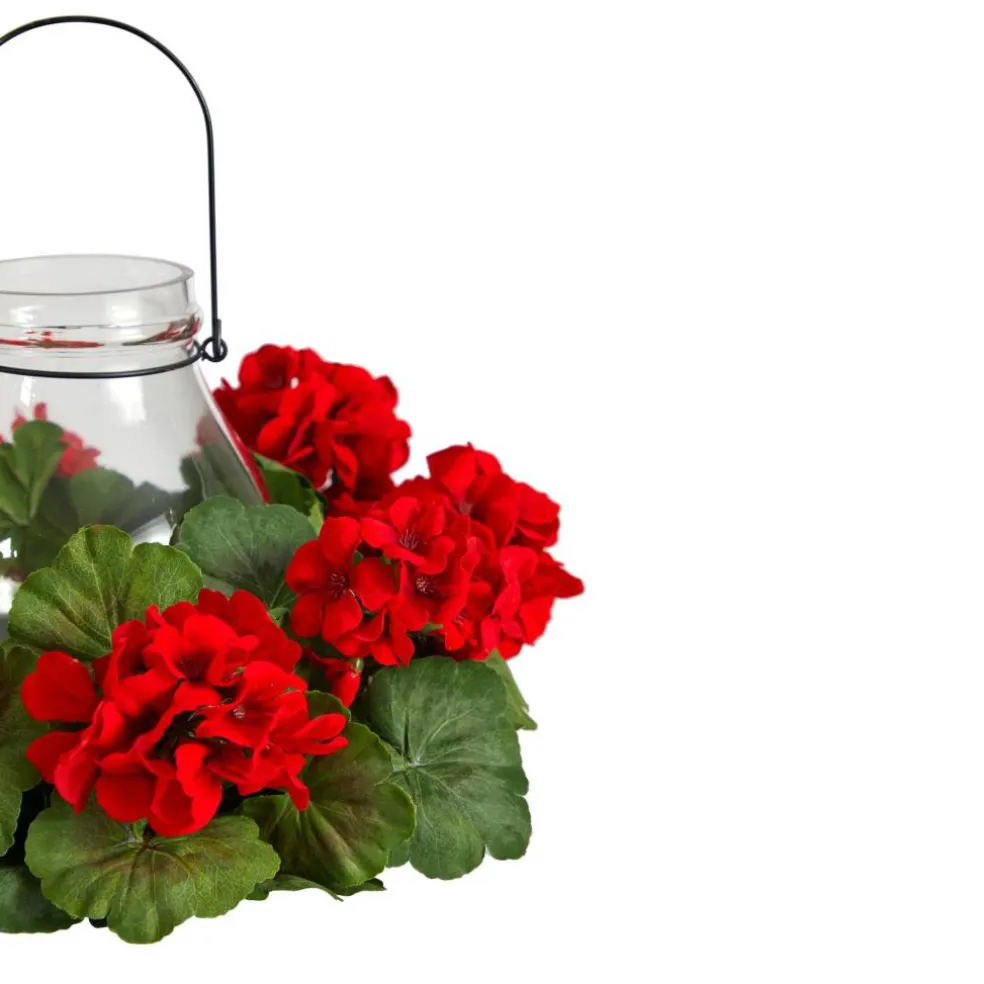 16" Artificial Geranium Candelabrum