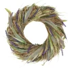 14" Artificial Grass and Lavender Spring Wreath