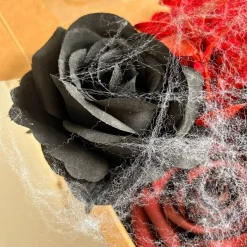 Artificial Halloween Flowers Arrangement Set – Orange Black Red Silk Peonies & Roses Combo Box, DIY Faux Flower Bouquet for Wedding, Party Table Centerpieces, Fall Home Decor & Floral Crafts