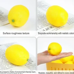 25 Artificial Lemons Artificial Fruits Fake Lemons Summer Decoration