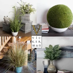 Artificial Native Green Grass in Iron Pot