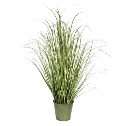 Artificial Native Green Grass in Iron Pot