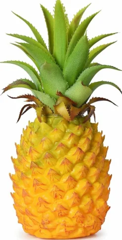 Artificial Pineapple Decor, 8.2 Inch Realistic Fake Tropical Fruit Ornament, Plastic Pineapple for Home Table Centerpiece, Kitchen Counter, Party Decoration, Photography Prop