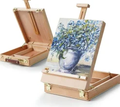 ARTIFY Adjustable Beechwood Tabletop Painting Easel, Table Sketch Box Easel, Desktop Artist Easel for Drawing (Easel Box)