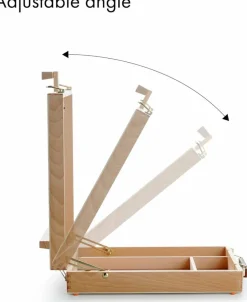 ARTIFY Adjustable Beechwood Tabletop Painting Easel, Table Sketch Box Easel, Desktop Artist Easel for Drawing (Easel Box)