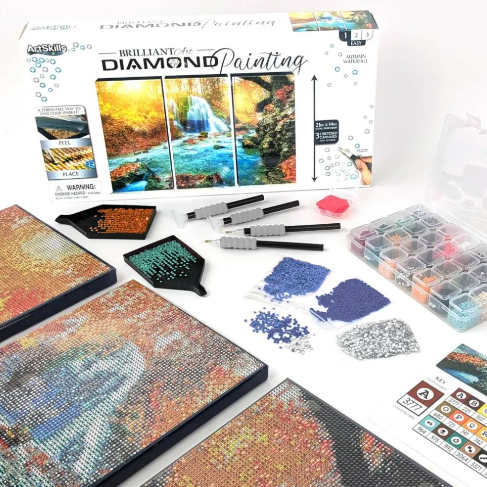 ArtSkills® Brilliant Art Autumn Waterfall Stretched Canvas Diamond Painting Kit