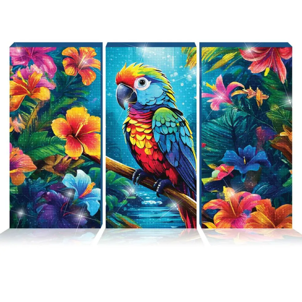 ArtSkills® Brilliant Art Parrot Paradise Stretched Canvas Diamond Painting Kit