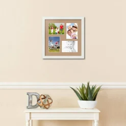 ArtToFrames Collage Photo Picture Frame with 4 - 5x7 inch Openings, Framed in White with Over 62 Mat Color Options and Plexi Glass (CSM-3966-179)